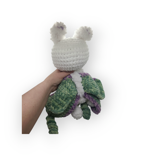 Luna Moth Plush Stuffed Animal Lovey with glitter eyes