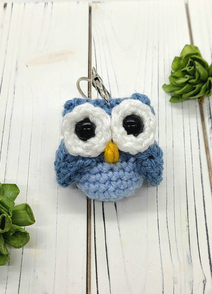 Crochet owl keychain