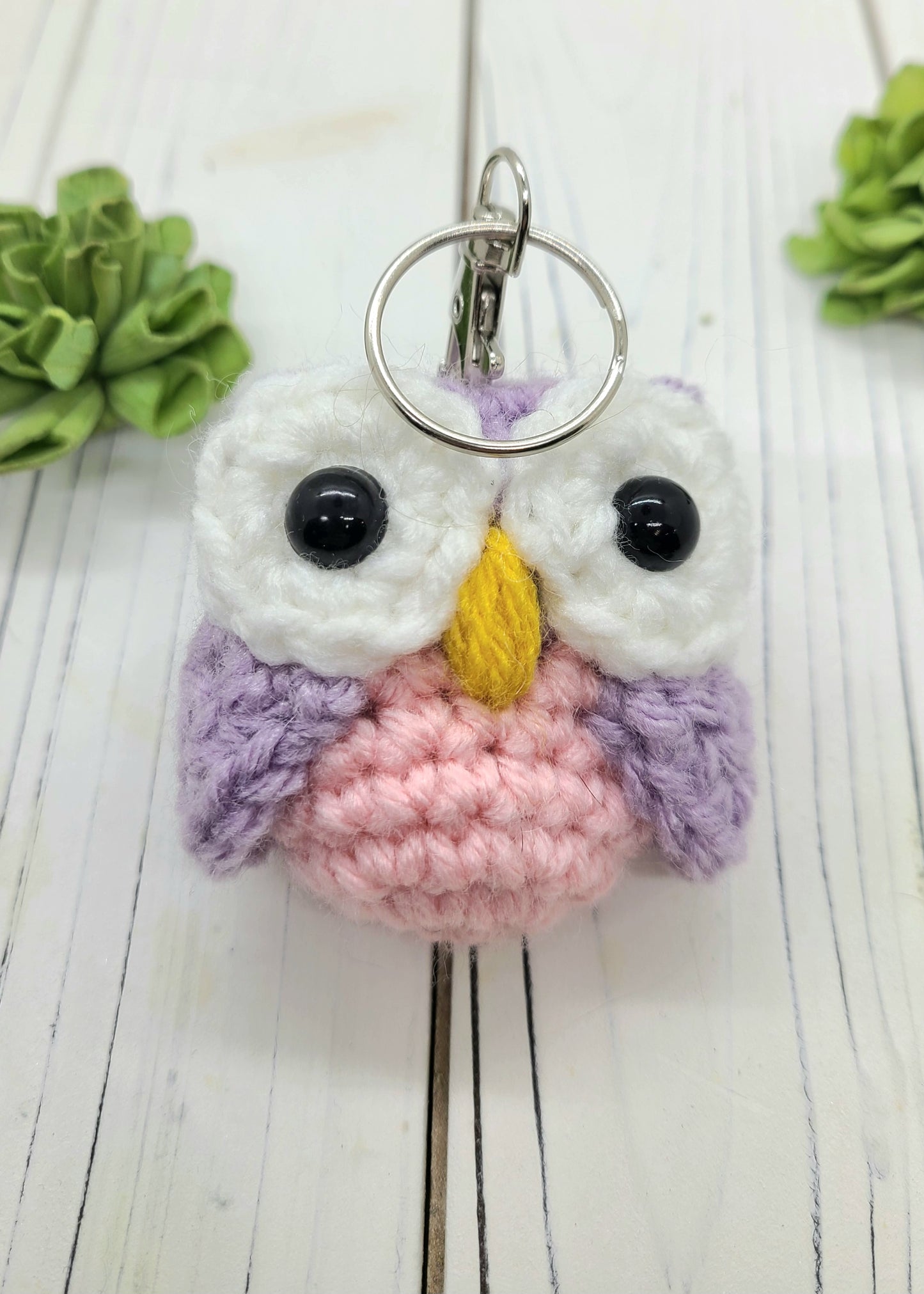 Crochet owl keychain