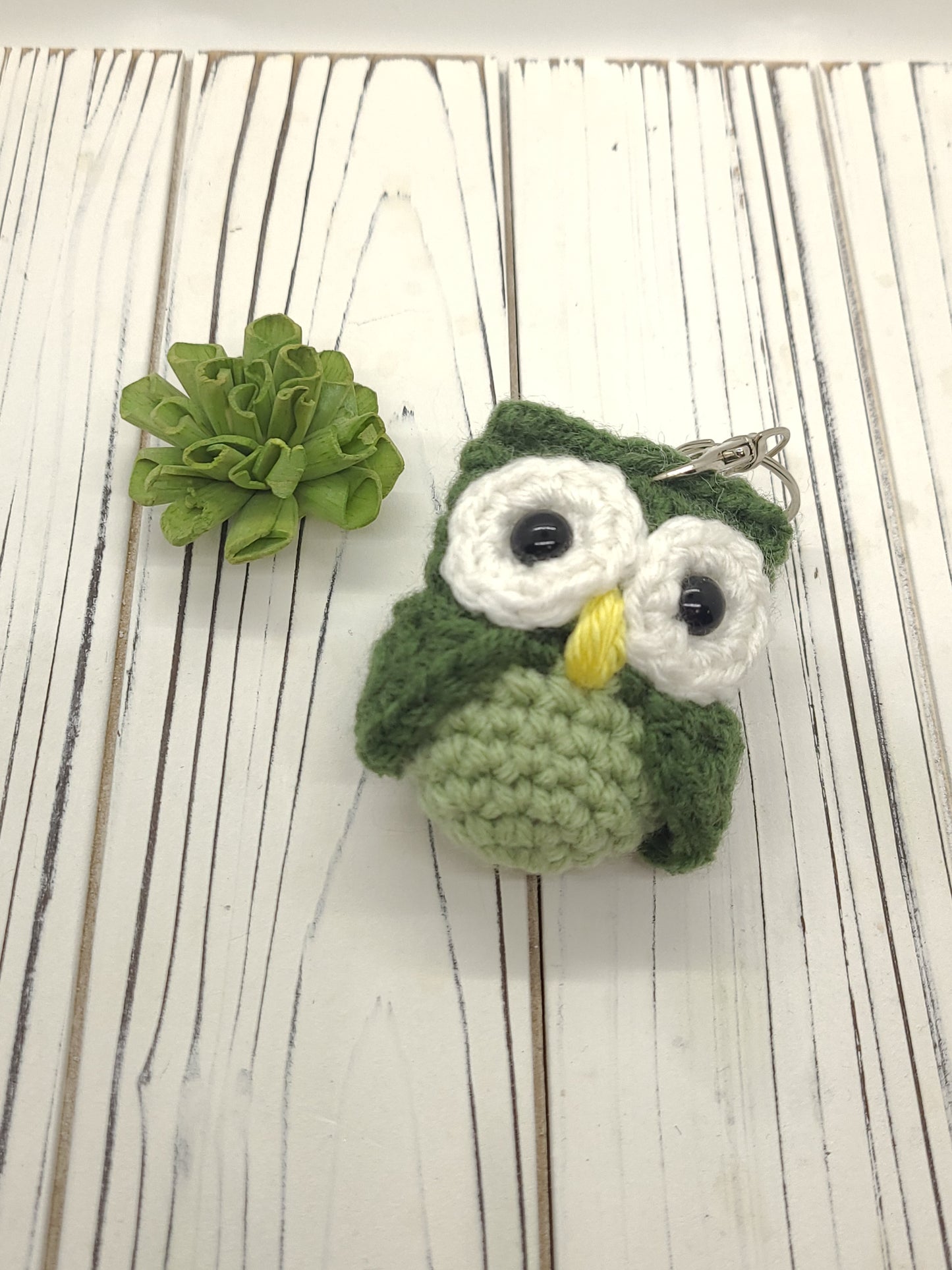 Crochet owl keychain