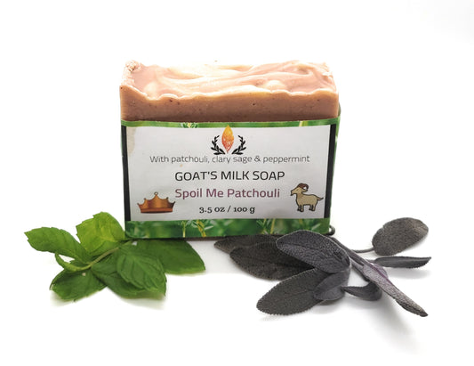 Patchouli & Peppermint Goat’s Milk Soap – Cooling & Soothing