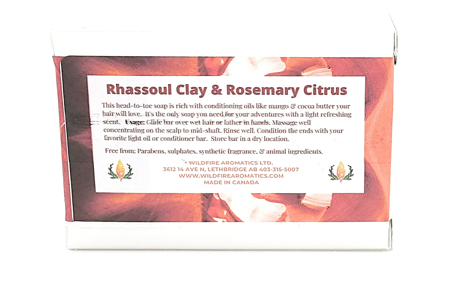 Solid shampoo bar for oily hair with Rhassoul clay