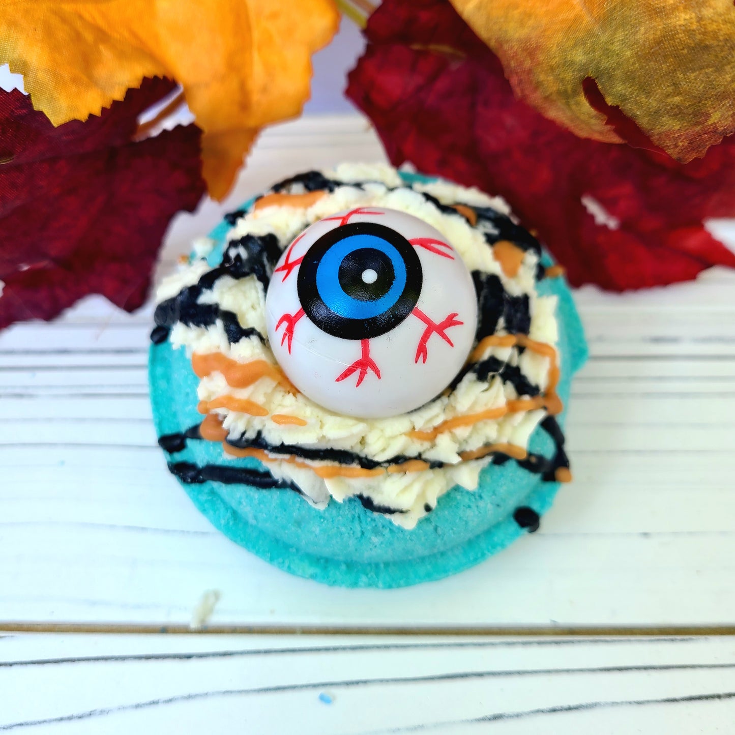 One eyed blue monster Halloween bubble bath bomb