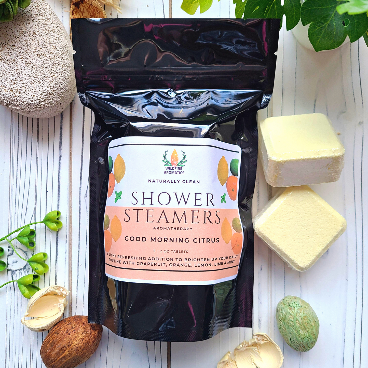 Shower Steamer aromatherapy tablet, Good Morning Citrus Grapefruit Spearmint blend