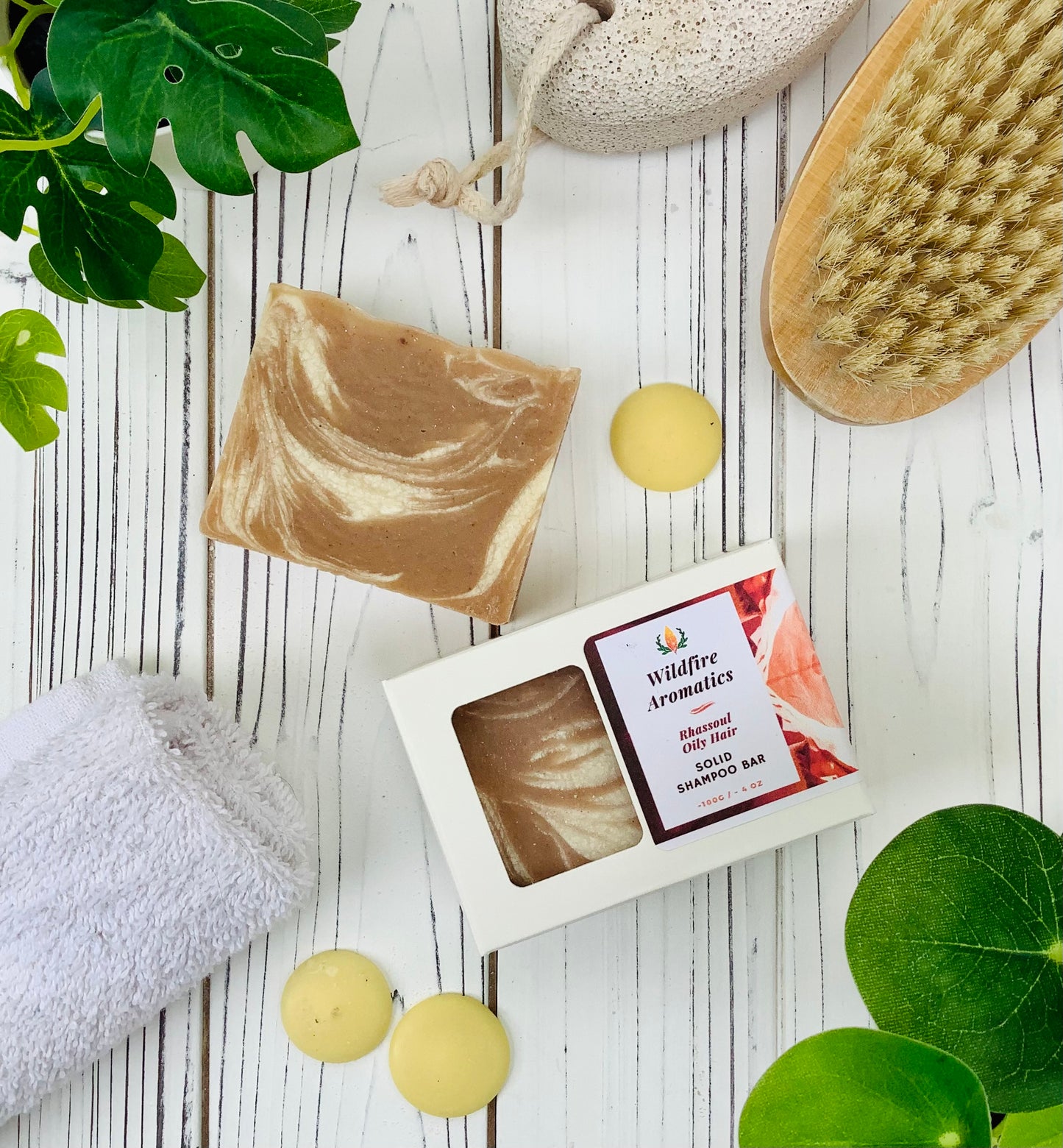 Solid shampoo bar for oily hair with Rhassoul clay